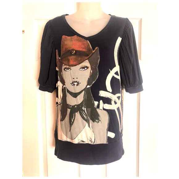 Custo Barcelona Tops - Custo Barcelona Unique Cowgirl Graphic Top